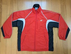 Yonex Red White Black Vented Jacket Large L Zip Badminton Racquet Shuttlecock