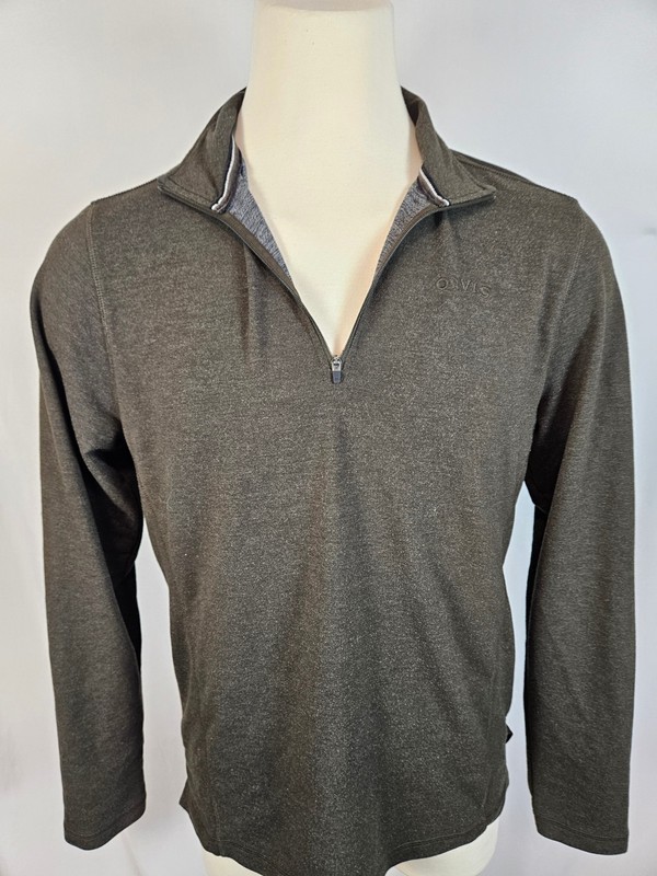 Orvis Quarter Zip Pullover Men Medium Olive Green Stretch Long Sleeve Casual gallery