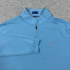 Stitch Golf Pullover Mens Large Blue Lightweight 1/4 Zip Stretch Arnold Palmer