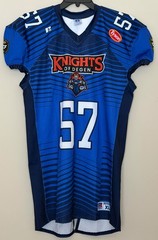 NWOT Fan Controlled Football Game Jersey Men’s Size XL Knights of Degen #57 Blue
