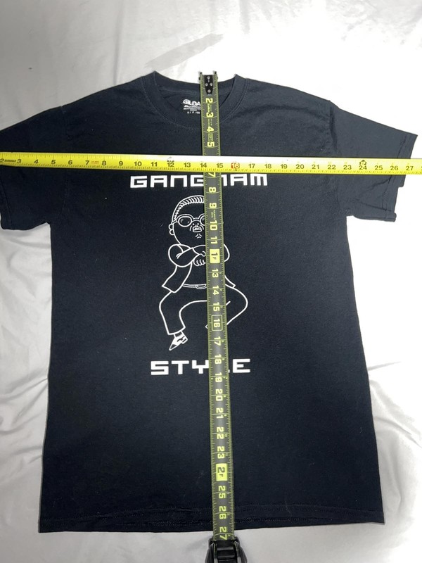 Y2K Gildan DryBlend Black Gangnam Style Graphic T-Shirt Size S gallery