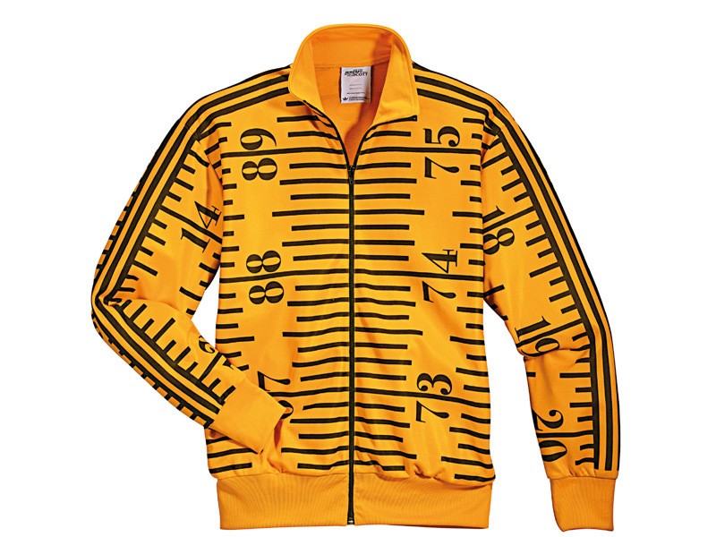 Adidas JEREMY SCOTT TAPE MEASURE Track shirt Jacket music firebird note Sz XS gallery