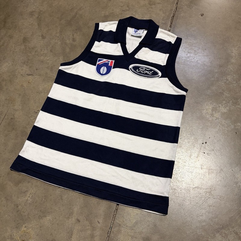 Vintage Geelong Cats Australian Football Jersey Large (110CM) Sekem Ford 90s AFL gallery