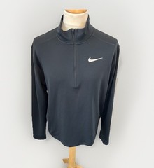 Nike Pacer 1/4 1/2 Zip Black Top Pullover Large L BV4755-010