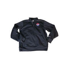 NEW Pepsi Men’s Pullover Sz M 1/4 Zip Black Long Sleeve Bubble Logos pep+