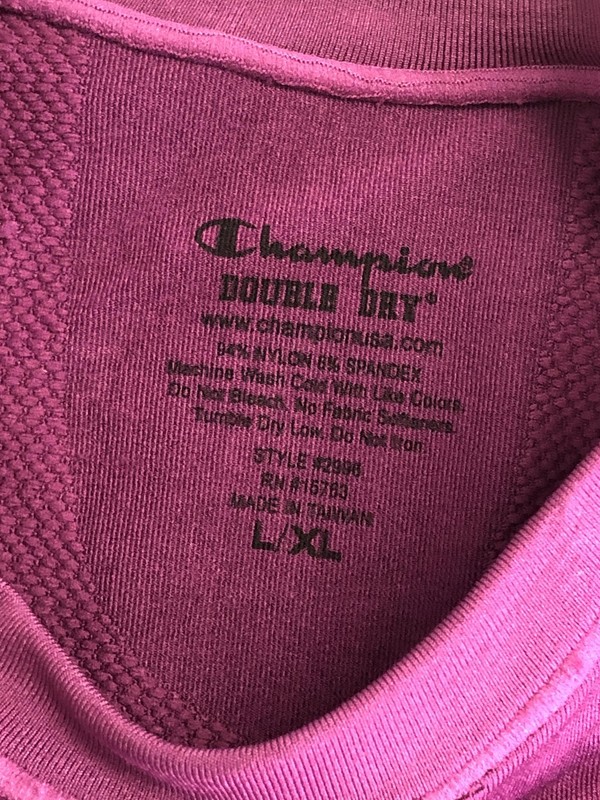 Champion Double Dry Shirt Mens L/XL Purple Short Sleeve Raglan Athletic Top gallery
