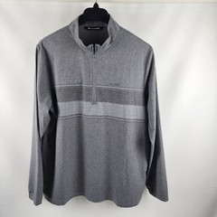 Travis Mathew Shirt Men XL Gray Cloud Quarter Zip 2.0 Pulllover Co Logo TMIM2340