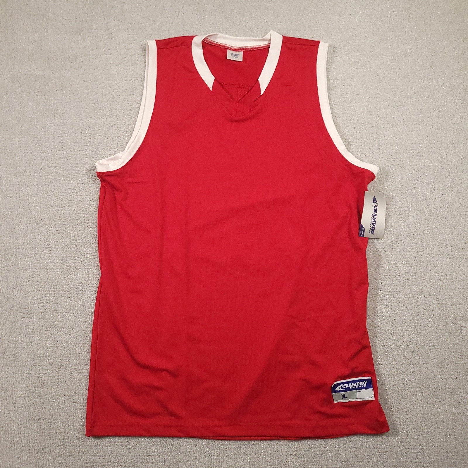 Champro Adult Large Jersey DRI-GEAR Basketball Sleeveless Sports Red White gallery