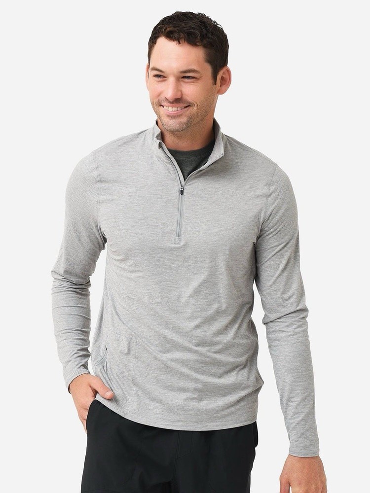 VUORI Men's Ease Performance Half-Zip Pullover Light Gray Size S/M