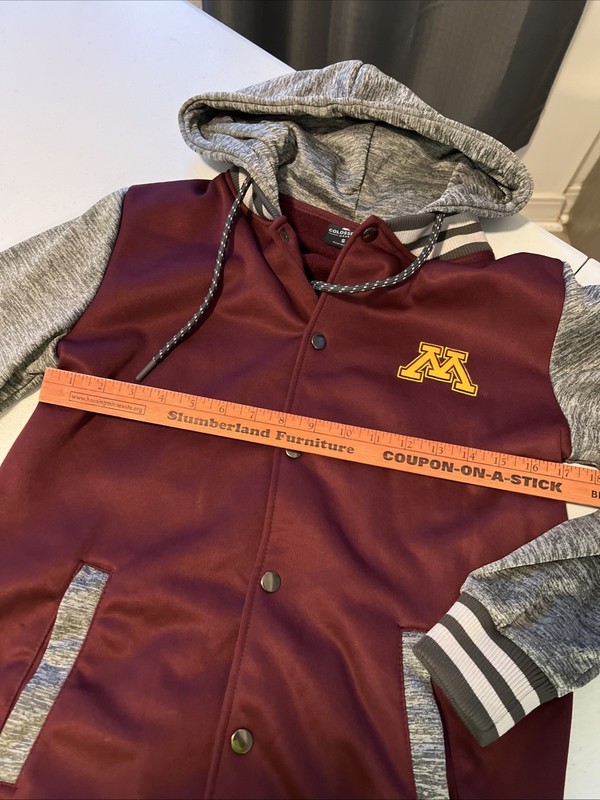 Minnesota Golden Gophers Colosseum Full Zip Mens S Hooded Sweater Stretch NEW gallery