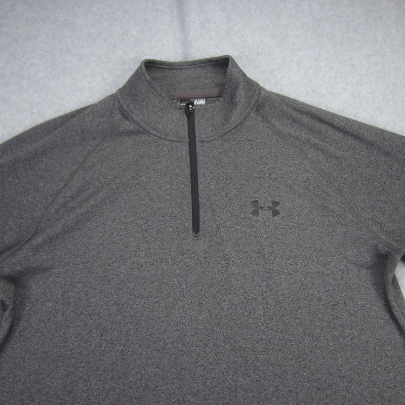 Under Armour Pullover Mens Medium Gray Heatgear Loose Fit 1/4 Zip Long Sleeve gallery