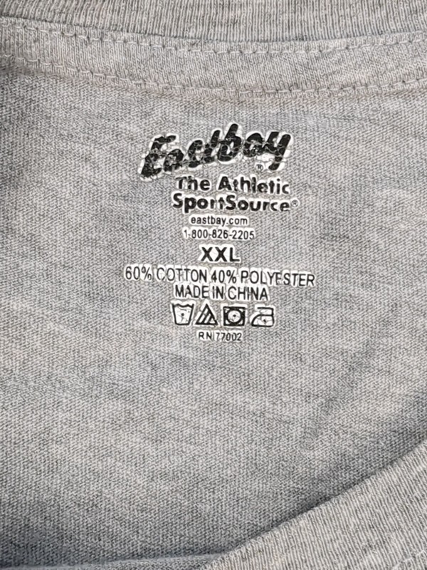 EastBay Grafton Athletic Training T-shirt Gray Men's XXL Short Sleeve gallery