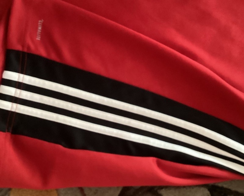 Adidas 2XX Pullover Zip Front Red, Black And White Stripes gallery