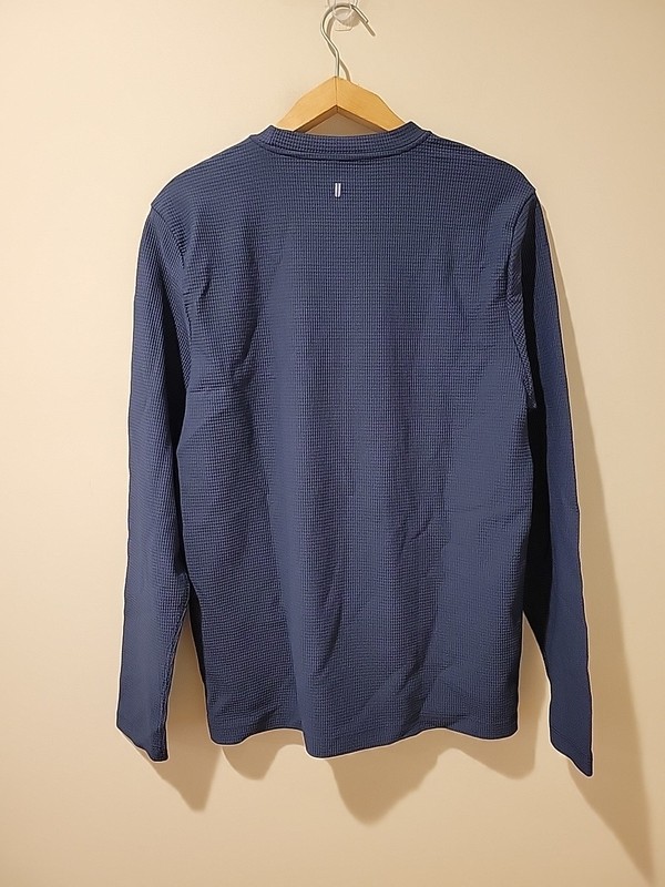 Nobull Shirt Mens L Navy Thermal Waffle Knit Compression Athletic Gym Training gallery