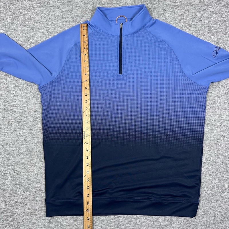 Peter Millar Pullover Mens Large Blue Dip Dye Perth 1/4 Zip Performance Golf gallery