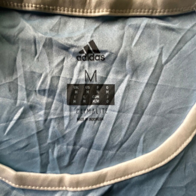 Adidas Jersey Mens Size M Light Blue Climalite Short Sleeve Athletic Soccer 18 gallery
