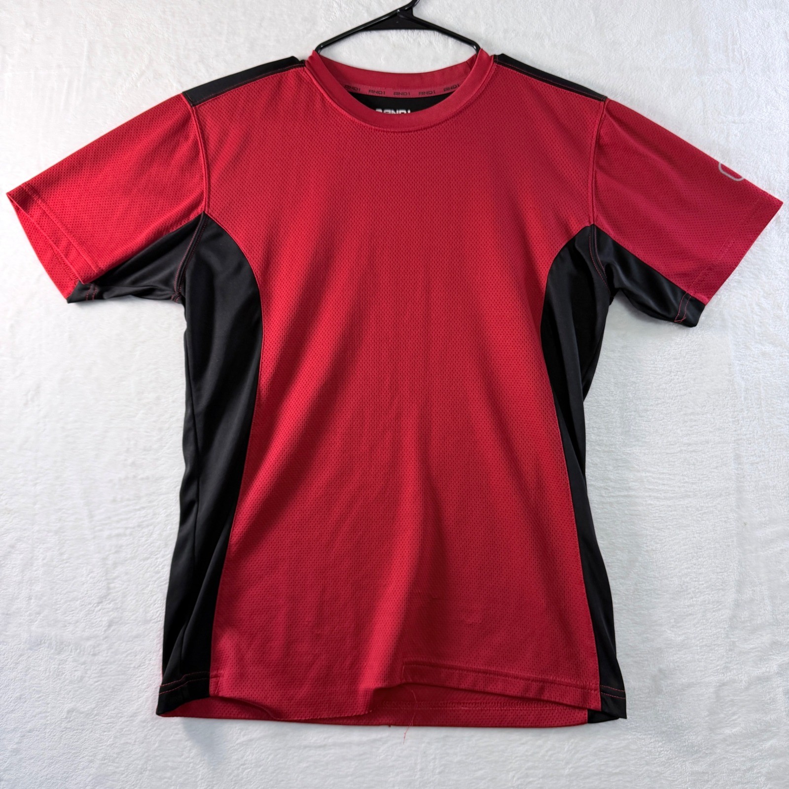 AND1 Performance T Shirt Mens Small Red Black Athletic Workout Tee gallery