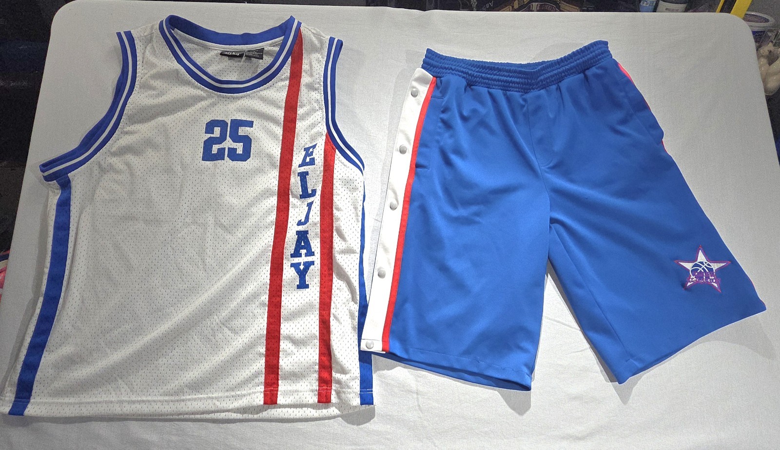 Vintage 1990's ELJAY Mens Jersey and Short Set: Jersey Size Large/ Shorts Medium gallery