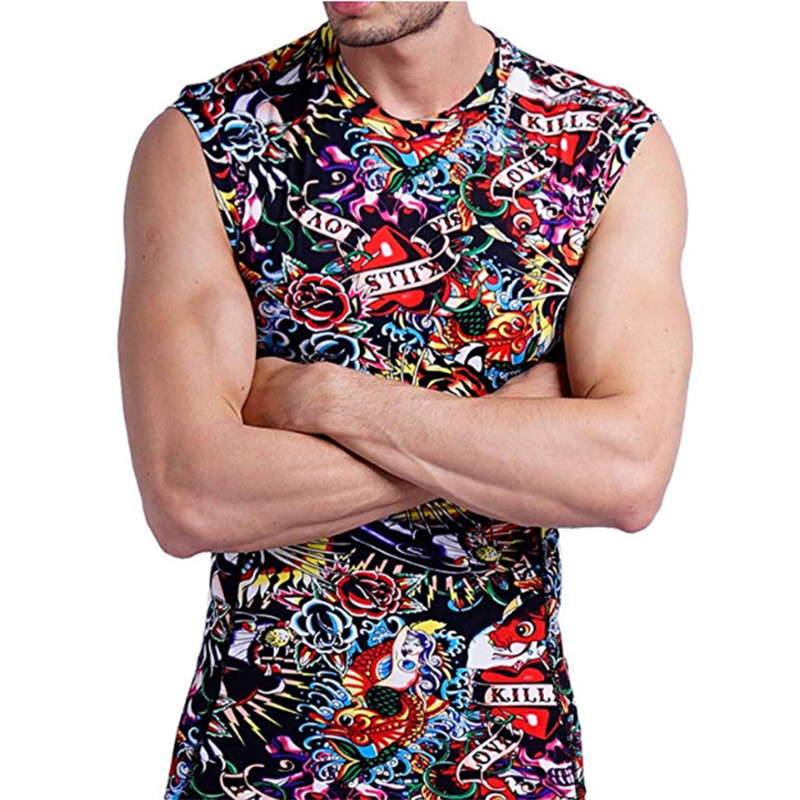 ARMEDES Mens Skin Tight Compression Baselayer Activewear Sleeveless Shirt PMR02 gallery