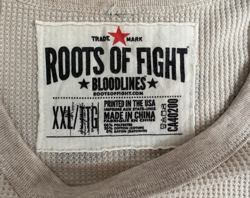 Roots of Fight Bloodlines Mike Tyson Thermal Waffle Knit Long Sleeve Tee XXL gallery
