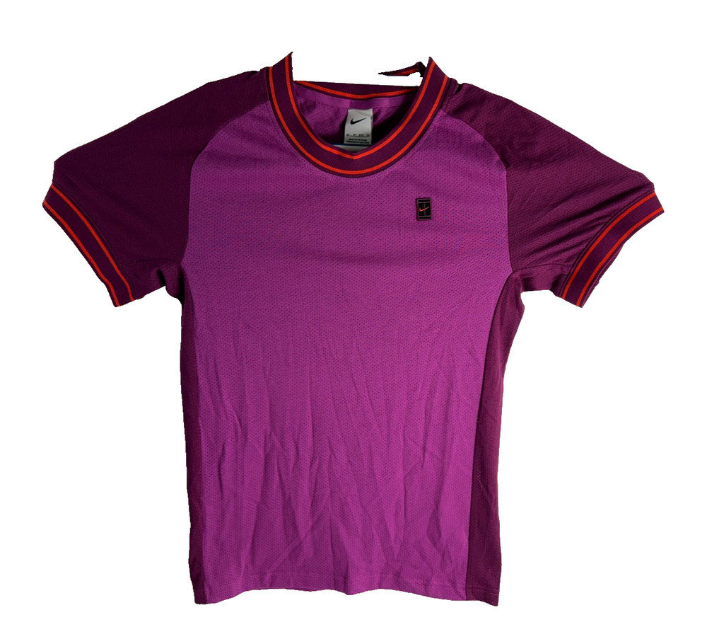 Nike Court Heritage Short-Sleeve Tennis Top Hot Fuchsia Men's Size M FN0318-518