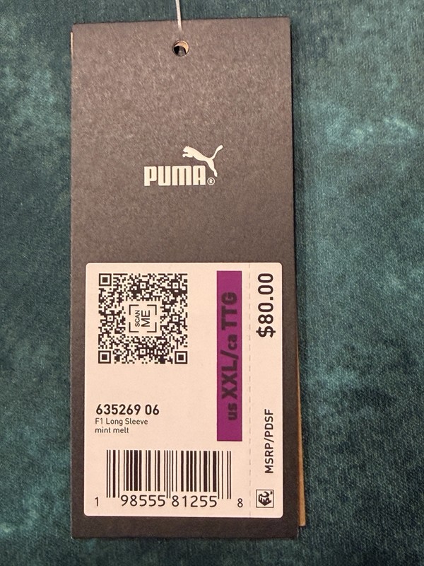 Puma F1 Long Sleeve Jersey Mint Melt 635269-06 Mens XXL NWT gallery