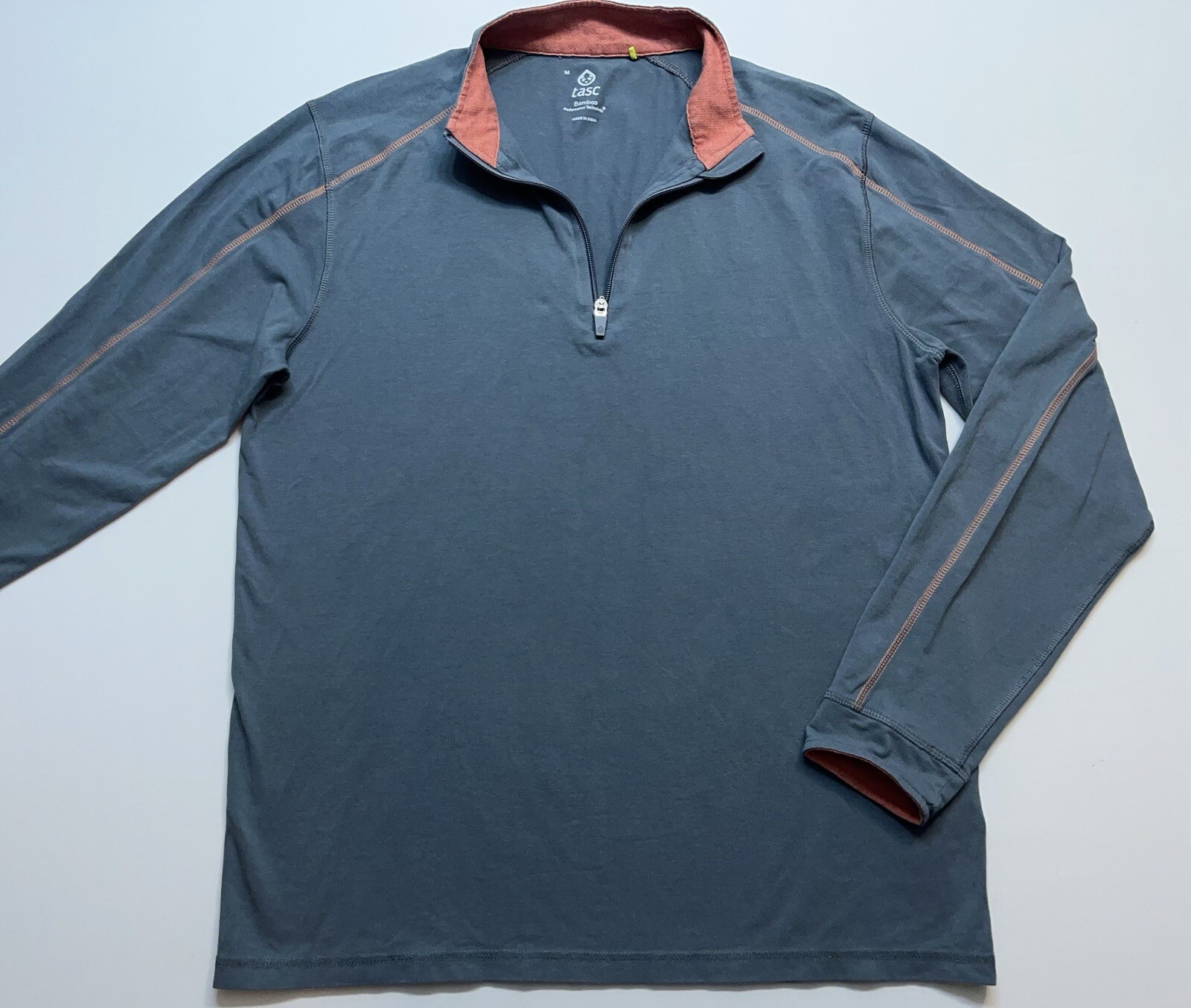 TASC Performance 1/4 Zip Pullover Mens Size Medium Gray Lightweight Bamboo Golf gallery