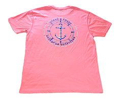 Mens OCEAN & COAST coral athletic t shirt LARGE anchor nautical top crown ivy