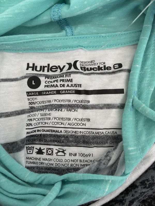 Hurley Long Sleeve With Hood Size Large NWT gallery
