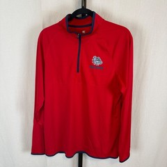 Colosseum Mens Red Gonzaga Bulldogs Quarter Zip Pullover Athletic Shirt Medium