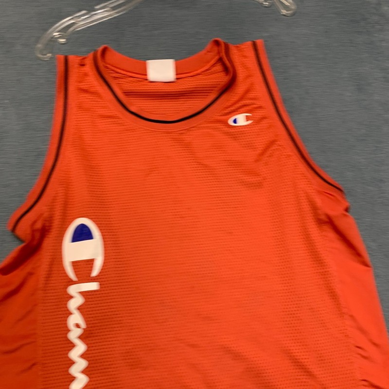 VTG Champion Basketball Jersey Mens Medium Orange Spellout Logo Mesh gallery