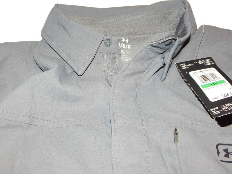 Under Armour Men's Fish Pro Hybrid Woven Short Sleeve Shirt Size L Grey UPF 50 gallery