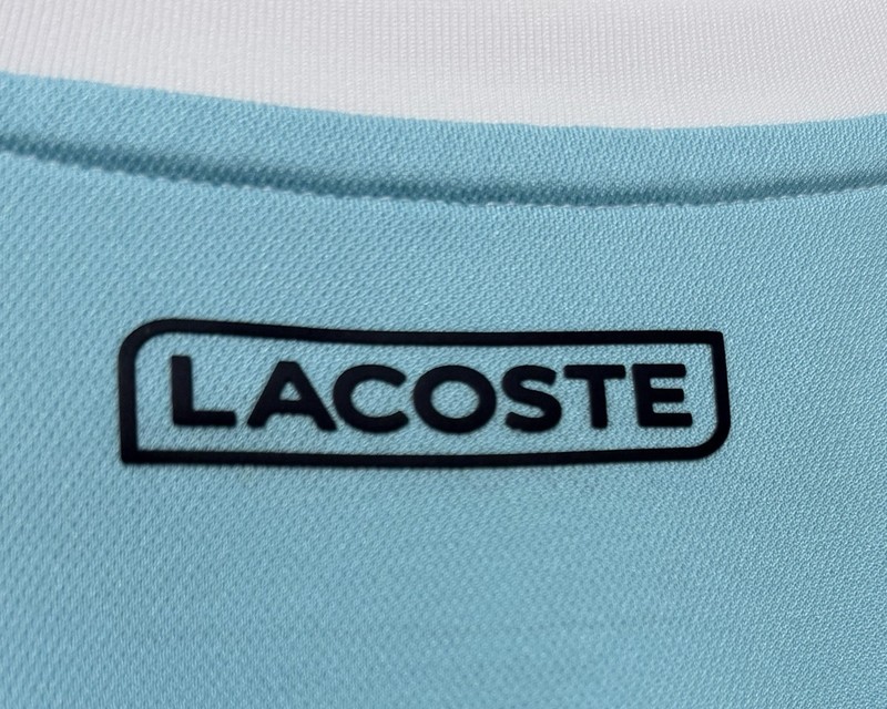 Lacoste Sport Mens T Shirt L White Blue Yellow Short Sleeve Crew Neck Logo gallery