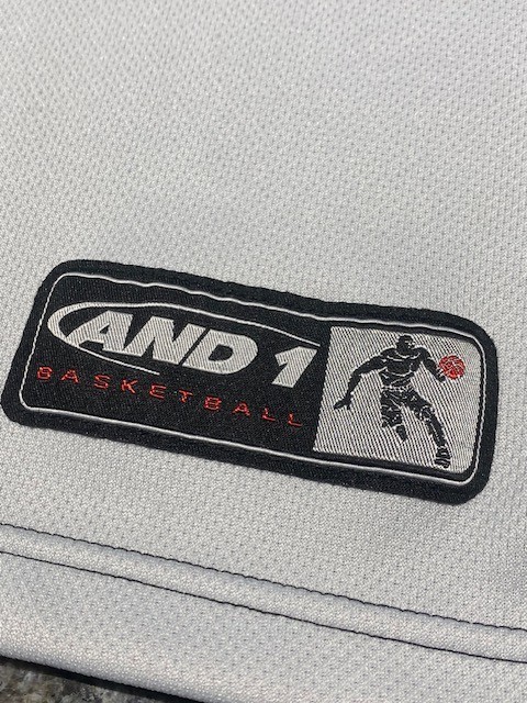 Vintage And1 Basketball Shirt Mens XL Short Sleeve 90s Logo Crewneck Gray Black gallery