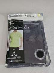 BALANCED TECH ACTIVE TEE Men’s Small~ Breathable/Relaxed/Black Polyester Stretch