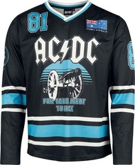 AC/DC Official Hockey Jersey Multicolor Mesh Long Sleeve Band Merch