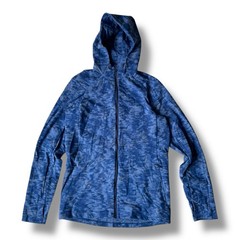 Lululemon Surge Warm Full-Zip Data Rush Mini Jacquard Chambray Blue Size Small