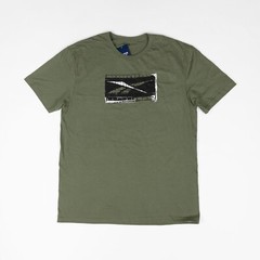 Reebok Men All-Cotton Logo T-Shirt Army Green Size L