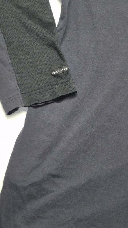 Nike Baskeball logo Dri-fit men's long sleeve two tone black shirt sz. XXL gallery