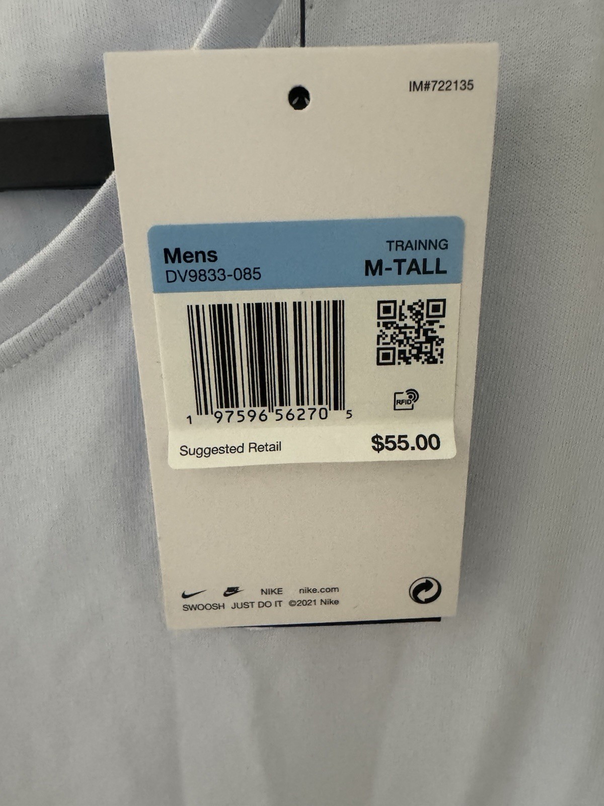 Nike Primary Dri-FIT Versatile Tank Football Grey Men's Size Medium DV9833-085 gallery