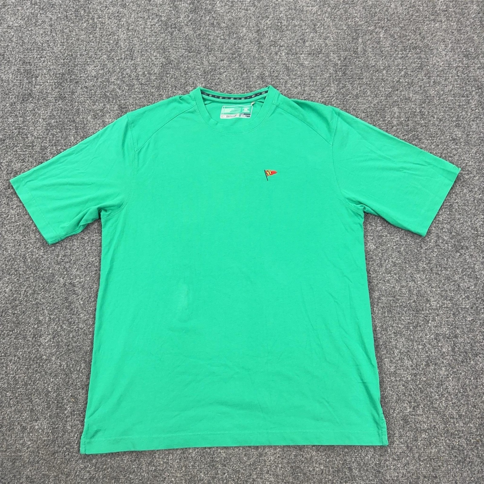 Cutter & Buck CB DryTec Shirt Mens Large Green Short Sleeve Golf Performance Top gallery