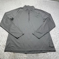 REI Baselayer 1/4 Zip Pullover Gray Mock Neck Long Sleeve Mens Size Large L