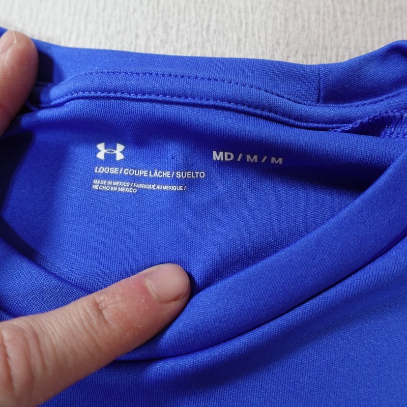 Under Armour Shirt Mens Medium Blue Tee Gym Workout Run Jog Outdoor Sports Ball gallery