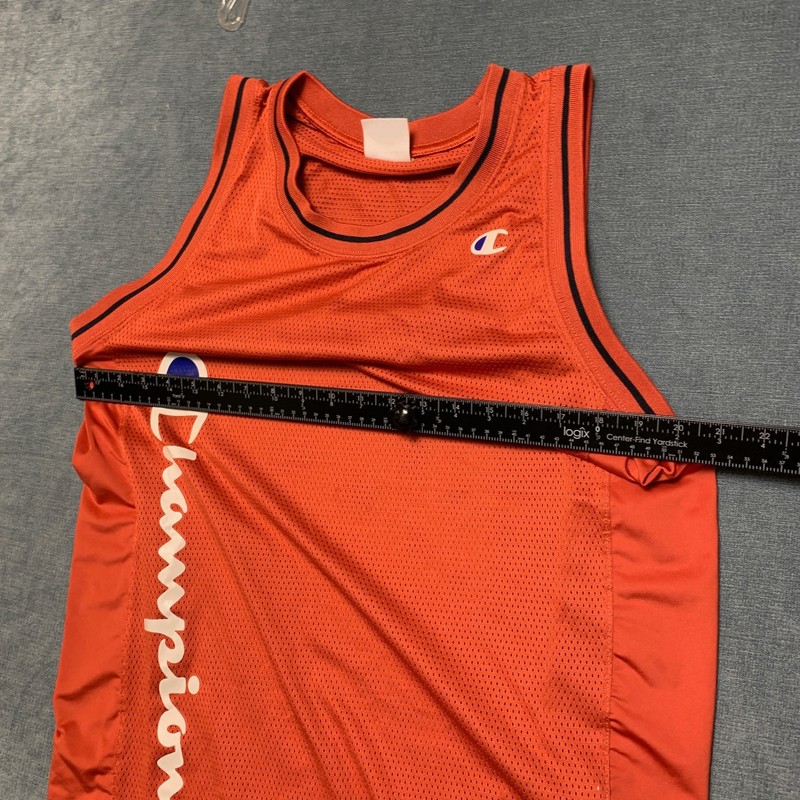 VTG Champion Basketball Jersey Mens Medium Orange Spellout Logo Mesh gallery