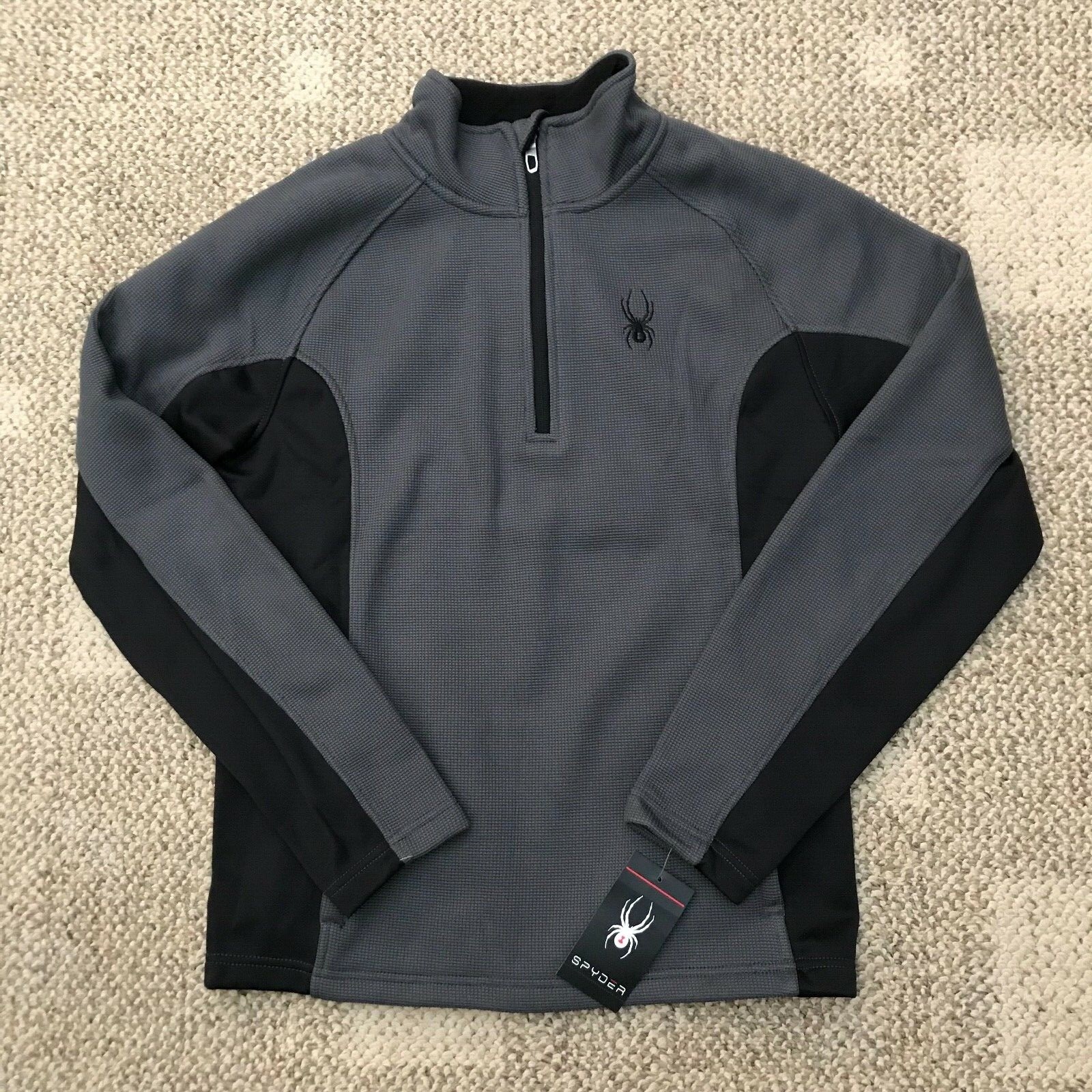 Spyder 1/2 Zip Top Shirt Pullover Fleece Lined Polar Grey Men's Small S gallery