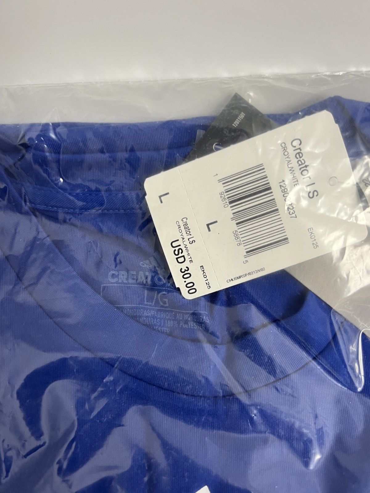 Adidas - Creator - Men's Long Sleeve T-Shirt - Royal Blue - Large - EK0125 gallery
