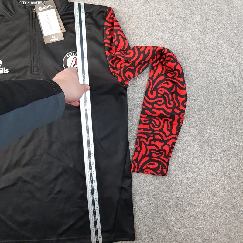 Bristol City 1/4 Zip Top Medium Black Red O'Neills Football Training Pullover gallery