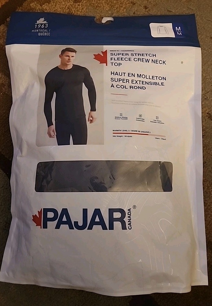 PAJAR Canada Super Stretch FLEECE CREW NECK SHIRT Men's Medium Blue/Camo Print