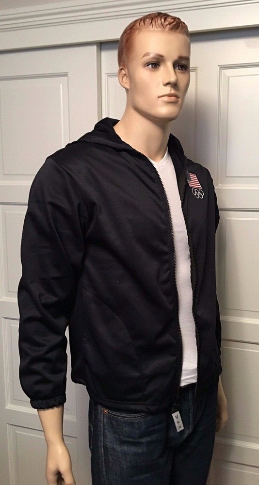 U.S.A Olympic Committee Full Zip Light Jacket Hooded Medium W/ Pockets