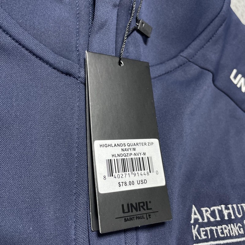 UNRL Highlands Pullover Mens Medium Blue 1/4 Zip Arthur Chapman Logo Shirt gallery